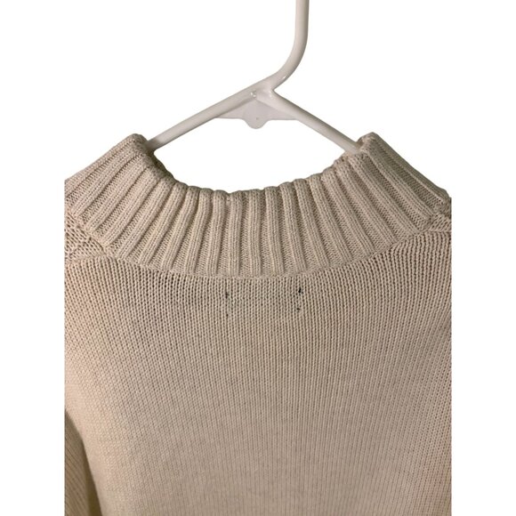 Chaps Mens XL Beige Knit Button Mock Neck Sweater - Picture 6 of 10